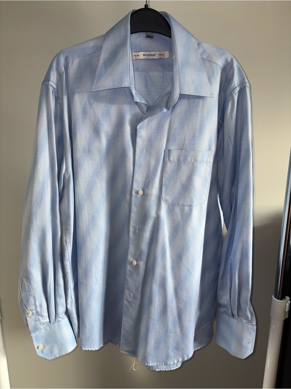 Eccolo Light Blue Mens Dress Shirt - Subtle Pattern